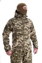 Военная водонепроницаемая дышащая теплая тактическая флиска-куртка Softshell XL(52-54) Піксель - зображення 1