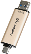 Pamięć USB Transcend JetFlash 930C 256GB USB 3.2/Type-C Gold-Black (TS256GJF930C) - obraz 3