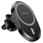 Автотримач для телефону BOROFONE BH201 на дефлектор (магніт) Magnetic Wireless 15W з бездротовою зарядкою для iPhone 12,13,14 Чорний