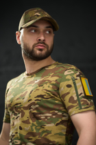 Тактична футболка мультикам з липучками на плечах та кишенею на блискавці S - зображення 6