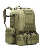 Штурмовой рюкзак сумка на плечи с подсумками 50 л хаки - изображение 1