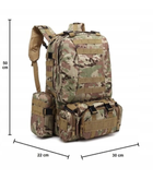 Рюкзак с дополнительными подсумками универсальный 50 л камуфляж - изображение 3
