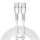 Кабель Baseus Cafule Series Metal Cable Type-C to Type-C 100W 1m CATJK-C02 White