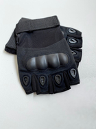 Тактичні рукавиці без пальців чорні розмір ХL - зображення 4