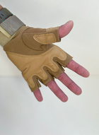 Тактические перчатки без пальцев койот размер XL - изображение 2