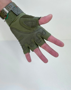 Тактичні рукавиці без пальців олива - зображення 3