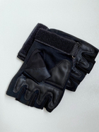 Тактичні рукавиці без пальців чорні розмір L - зображення 3