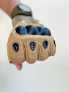 Тактические перчатки без пальцев койот размер М - изображение 1