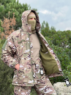 Зимовий тактичний костюм мультикам софтшел (softshell) підвищеної щільності з подвійним флісом XXXL - зображення 1