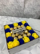 Сладкий подарочный бокс для девушки с конфетками набор в форме квадрата для жены, мамы, ребенка Nbox-58