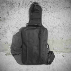 Черная тактическая сумка-рюкзак барсетка на одной лямке MFH T0445 + USB выход - изображение 10