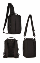 Чорна тактична сумка-рюкзак барсетка на одній лямці MFH T0445 + USB вихід - зображення 13