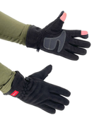 Тактичні зимові теплі рукавички з відкидними пальцями на флісі, багатоцільові рукавички XL Чорні - зображення 2