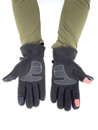 Тактичні зимові теплі рукавички з відкидними пальцями на флісі, багатоцільові рукавички XL Чорні - зображення 3
