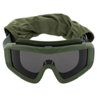 Захисні окуляри-маска SPOSUNE JY-026-1 оправа оливкова колір лінз сірий - зображення 2