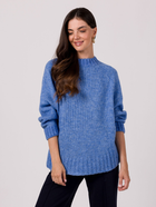 Sweter z golfem damski ciepły BeWear BK105 One Size Niebieski (5905563715673) - obraz 3