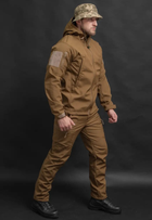Мужской демисезонный костюм Softshell с Липучками под Шевроны цвет койот Куртка и брюки M - изображение 4