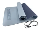 Килимок для йоги та фітнесу EasyFit TPE+TC 6 мм двошаровий блакитний-синій