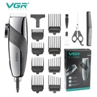 Машинка (тример) для стрижки волосся та бороди VGR V-121, Professional, 8 насадок, Ножиці + Гребінець, від мережі