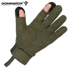 Захисні чоловічі рукавички Dominator Tactical Олива XL (Alop) пристосовані для сенсорних екранів зносостійкі з високоякісної екологічної шкіри - зображення 6