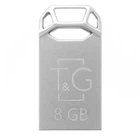 Флеш пам'ять TG 8GB USB2.0 універсальний T&G Metal 110 накопичувач/флешка для зберігання, перенесення та обміну даними для пристроїв/ПК/ноутбука Сталевий