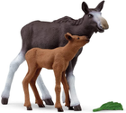 Zestaw do zabawy Schleich Wild Life Female Moose with Calf (42603) (4059433654027) - obraz 3