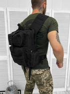 Тактичний однолямковий рюкзак Black 15 л - изображение 2