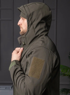 Мужская куртка НГУ Softshell оливковый цвет с анатомическим покроем ветрозащитная 2XL - изображение 3