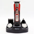 Универсальный набор для стрижки волос Geemy GM-592 аккумуляторный триммер для бороды, носа и усов набор 10 в 1 Черный (D-2019091221)