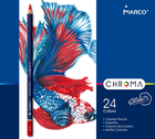 Карандаши цветные Marco Chroma 24 цвета в металл. кейсе (8010-24TN)