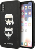 Etui Karl Lagerfeld Saffiano Karl&Choupette Head do Apple iPhone XS Max Black (3666339055011) - obraz 1