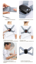 Умный корсет для спины с вибрацией для коррекции осанки Qing Jie Серый - изображение 3