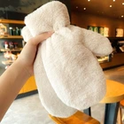 Варежки меховые Пушистые (Teddy, Тедди, медведь, мишка) Бежевый, Унисекс WUKE One size