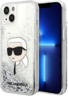 Etui Karl Lagerfeld Glitter Karl Head do Apple iPhone 14 Silver (3666339086848) - obraz 1