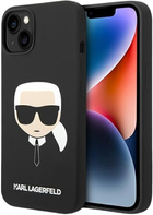 Etui Karl Lagerfeld Silicone Karl Head do Apple iPhone 14 Black (3666339085407) - obraz 1