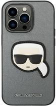 Панель Karl Lagerfeld Saffiano Karl Head Patch для Apple iPhone 14 Pro Max Silver (3666339077105) - зображення 3