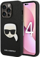 Etui Karl Lagerfeld Saffiano Karl Head Patch do Apple iPhone 14 Pro Max Black (3666339077068) - obraz 1