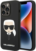 Etui Karl Lagerfeld Silicone Karl Head do Apple iPhone 14 Pro Max Black (3666339085438) - obraz 1