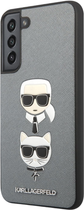 Панель Karl Lagerfeld Saffiano Karl&Choupette Head для Samsung Galaxy S22 Plus Silver (3666339047023)