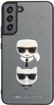 Etui Karl Lagerfeld Saffiano Karl&Choupette Head do Samsung Galaxy S22 Plus Silver (3666339047023) - obraz 2
