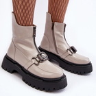 Жіночі зимові черевики високі S.Barski D&A MR870-94 37 Світло-сірі (5905677949681) - зображення 4