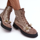 Жіночі зимові черевики високі S.Barski D&A MR870-76 38 Світло-коричневі (5905677949728) - зображення 7