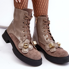 Жіночі зимові черевики високі S.Barski D&A MR870-76 38 Світло-коричневі (5905677949728) - зображення 8