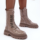 Жіночі зимові черевики високі S.Barski MR870-72 37 Темно-бежеві (5905677936797) - зображення 4