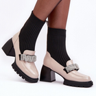 Жіночі черевики високі S.Barski MR870-41 37 Бежеві (5905677936438) - зображення 4