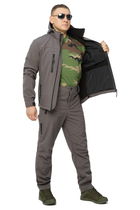 Костюм чоловічий Soft shel на флісі сірий 60 демісезонний штани штани куртка з капюшоном з вентиляційним клапаном під пахвами вітро - водонепроникний - зображення 5