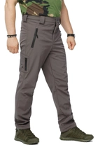 Костюм чоловічий Soft shel на флісі сірий 60 демісезонний штани штани куртка з капюшоном з вентиляційним клапаном під пахвами вітро - водонепроникний - зображення 6
