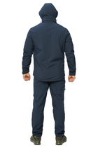 Костюм демисезонный мужской Soft shel на флисе темно синий меланж 46 куртка брюки ветро - влагонепроницаемый с воздухоотводным клапаном под мышками - изображение 2