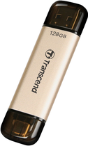 Флеш пам'ять Transcend JetFlash 930C 128GB USB Type-A + USB Type-C Gold-Black (760557850328) - зображення 3
