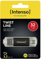 Флеш пам'ять Intenso Twist Line 32GB USB Type-A + USB Type-C Black (4034303031238) - зображення 3